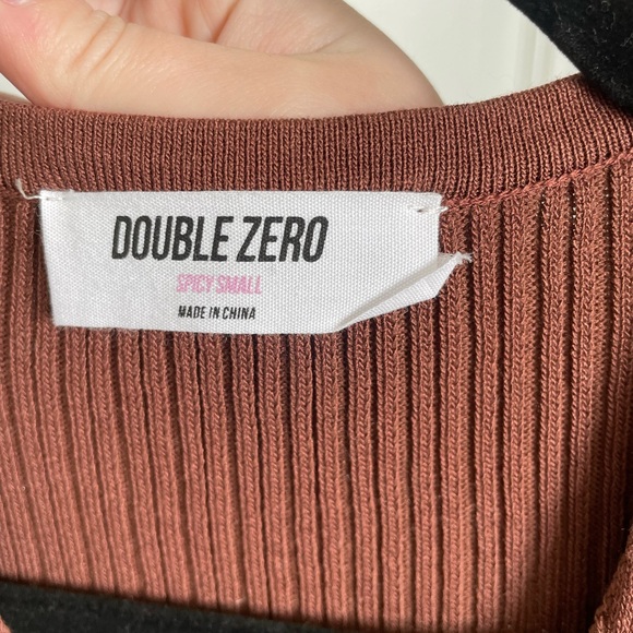 Brown Ribbed Bodycon Dress - Picture 3 of 3